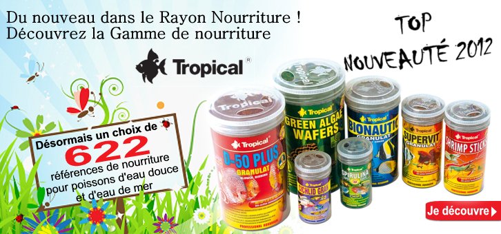 Découvrez la gamme de nourriture d'aquarium TROPICAL